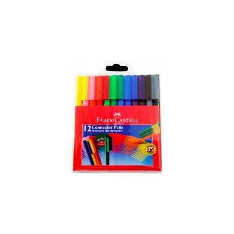 Boîte de 12 feutres de couleur Connectors Faber-Castell (153012)